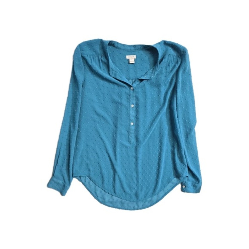j crew Women's‎ Blouse Blue XS Long Sleeves Relaxed Fit